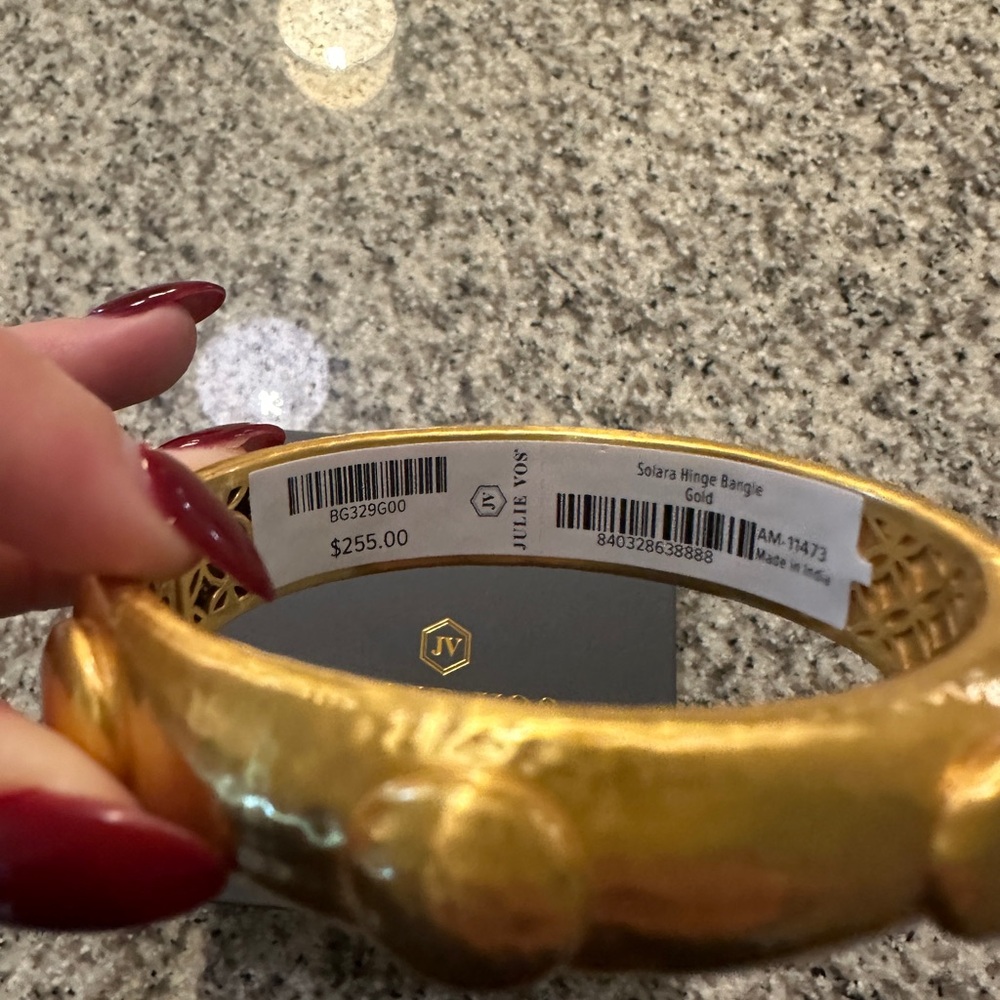 Julie Vos Solara Hinge Bangle Gold Bracelet - Picture 7 of 8